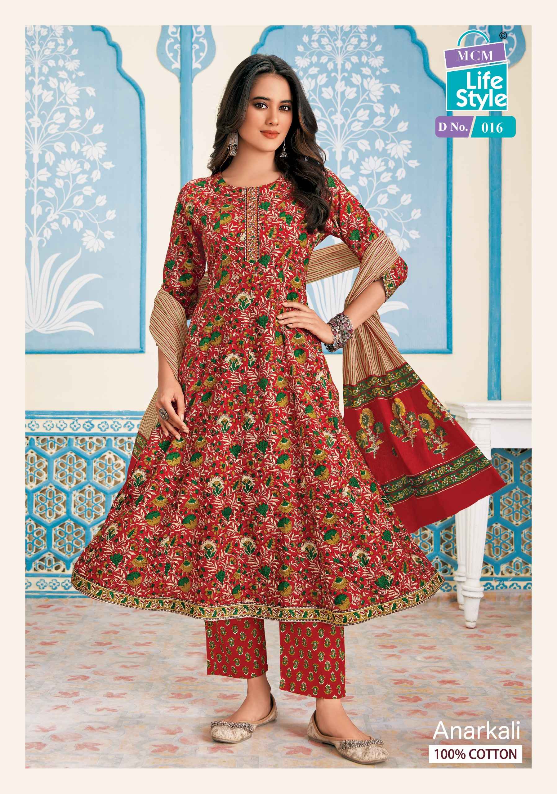 MCM Lifestyle Anarkali Cotton Readymade Suit (10 Pc Catalouge)