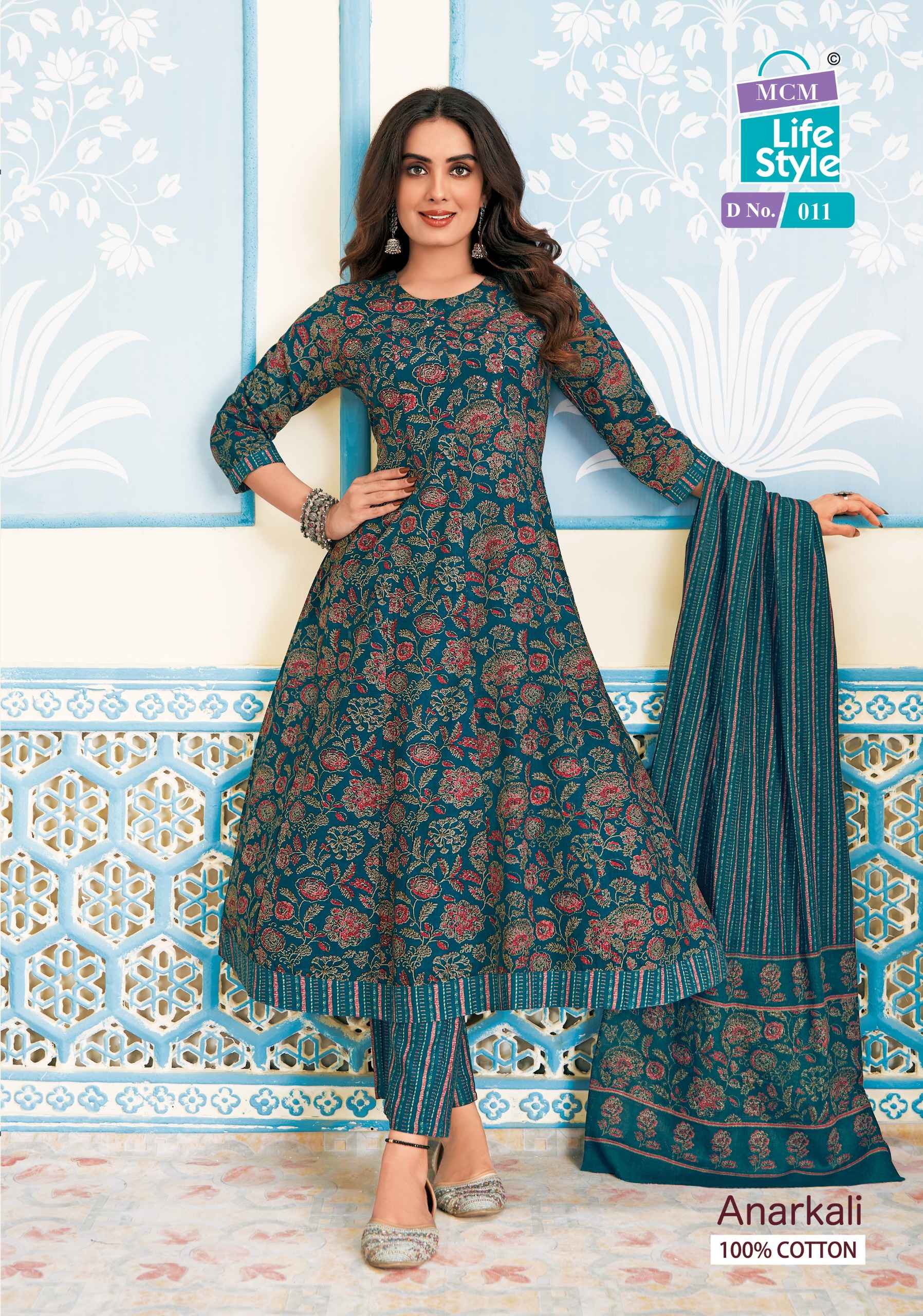 MCM Lifestyle Anarkali Cotton Readymade Suit (10 Pc Catalouge)