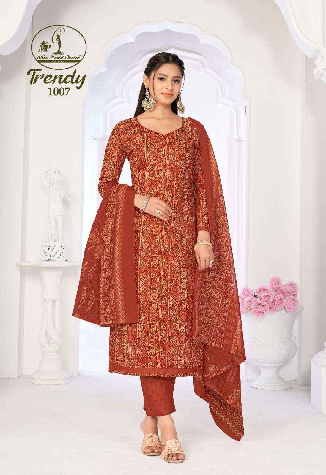 Miss World Choice Trendy Vol-1 Cotton Dress Material Wholesale