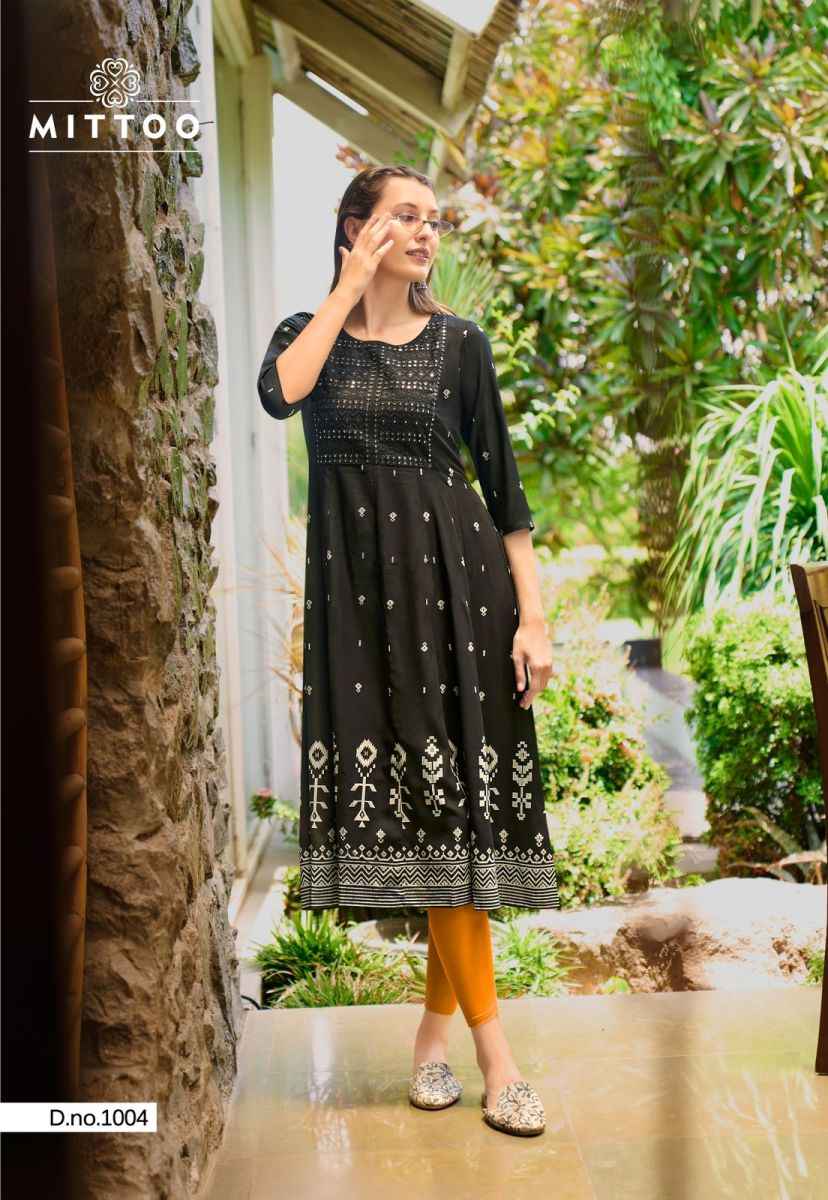 Mittoo Alisha Rayon Kurti 4 pcs Catalogue