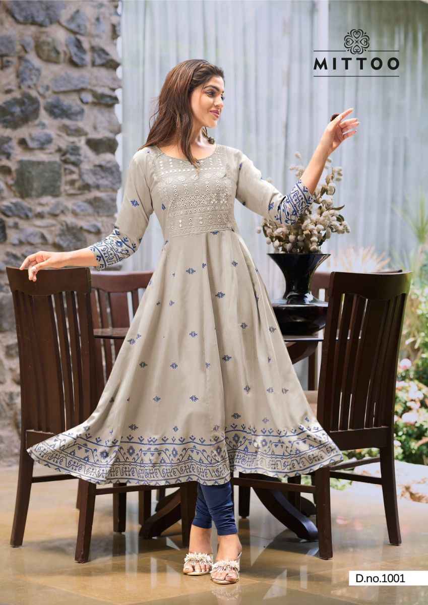 Mittoo Alisha Rayon Kurti 4 pcs Catalogue