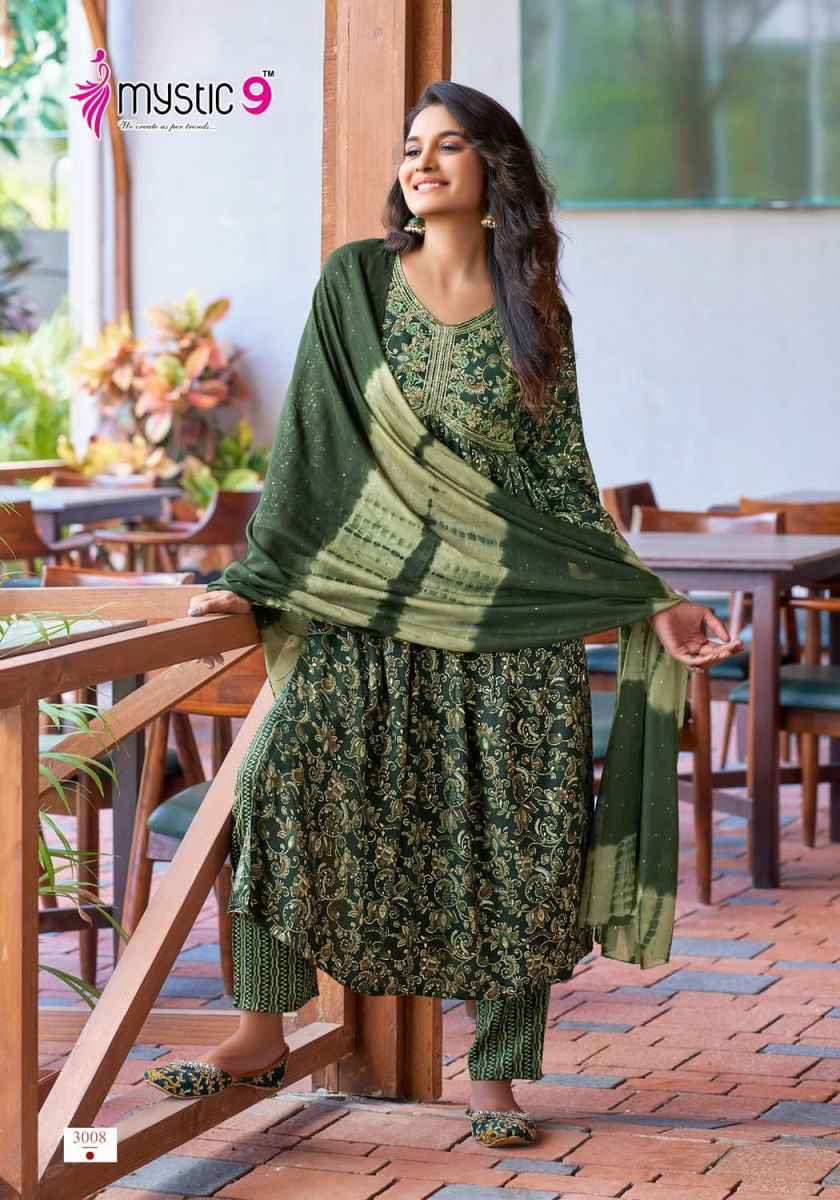 Mystic 9 Heena Vol-3 Rayon Readymade Suit (8 pcs Catalogue)