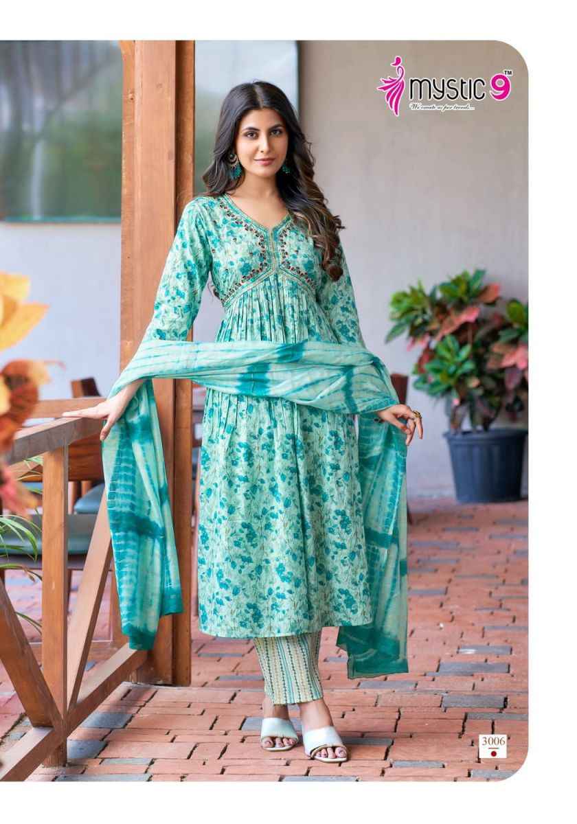Mystic 9 Heena Vol-3 Rayon Readymade Suit (8 pcs Catalogue)