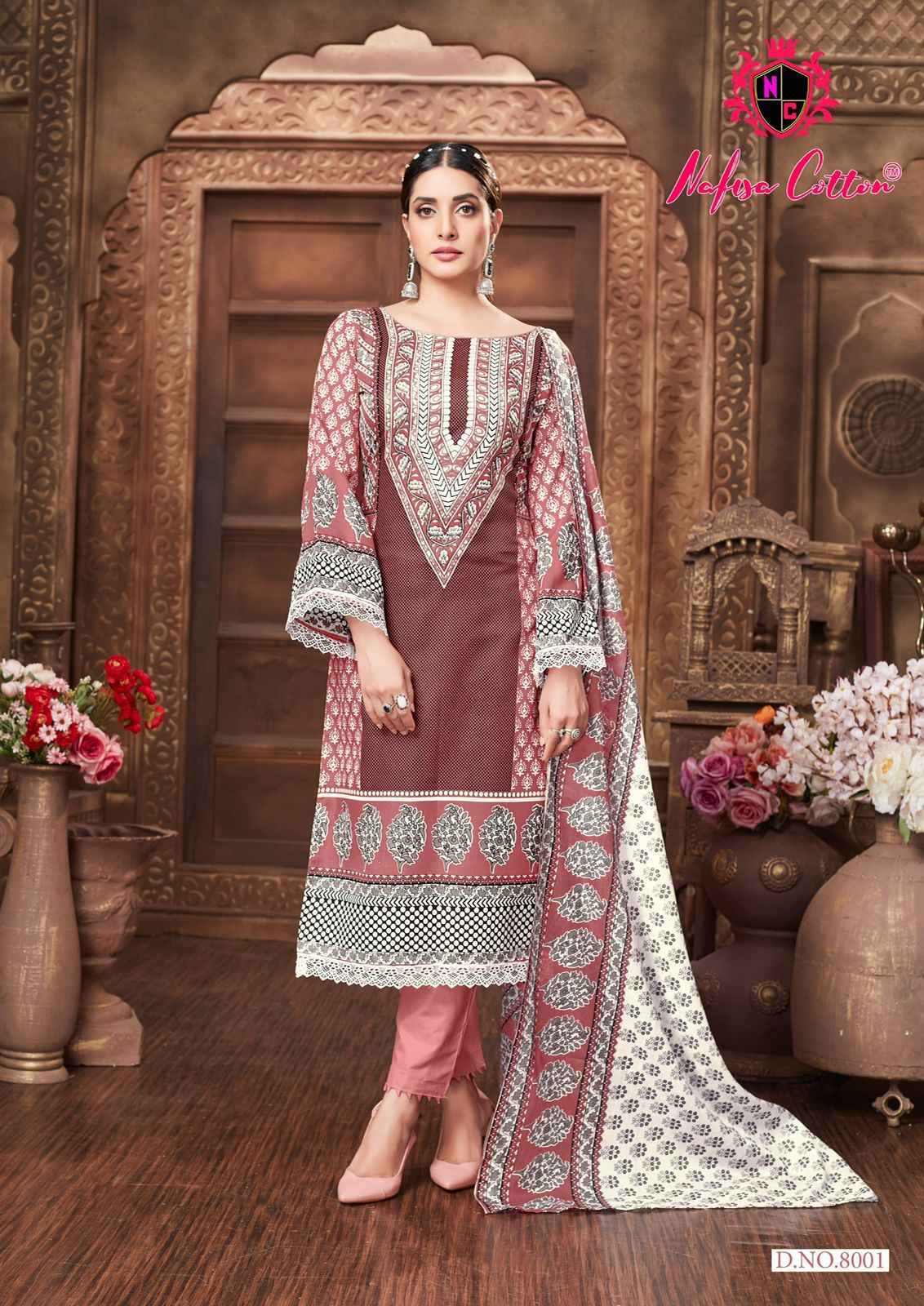 Nafisa Safina Karachi Suit  Vol-8 Pure Soft Cotton Dress Material (6 pcs Catalogue)
