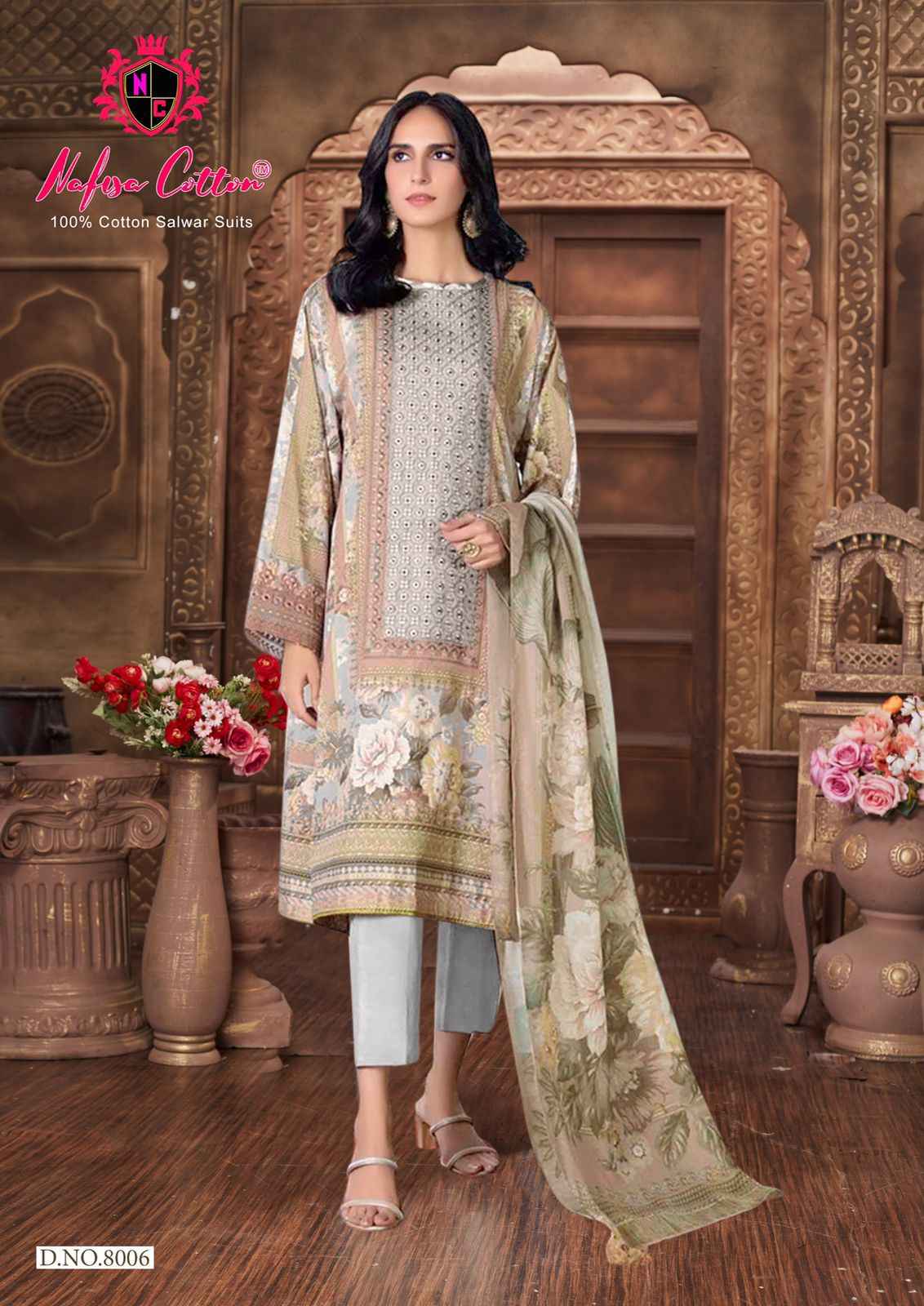 Nafisa Safina Karachi Suit  Vol-8 Pure Soft Cotton Dress Material (6 pcs Catalogue)