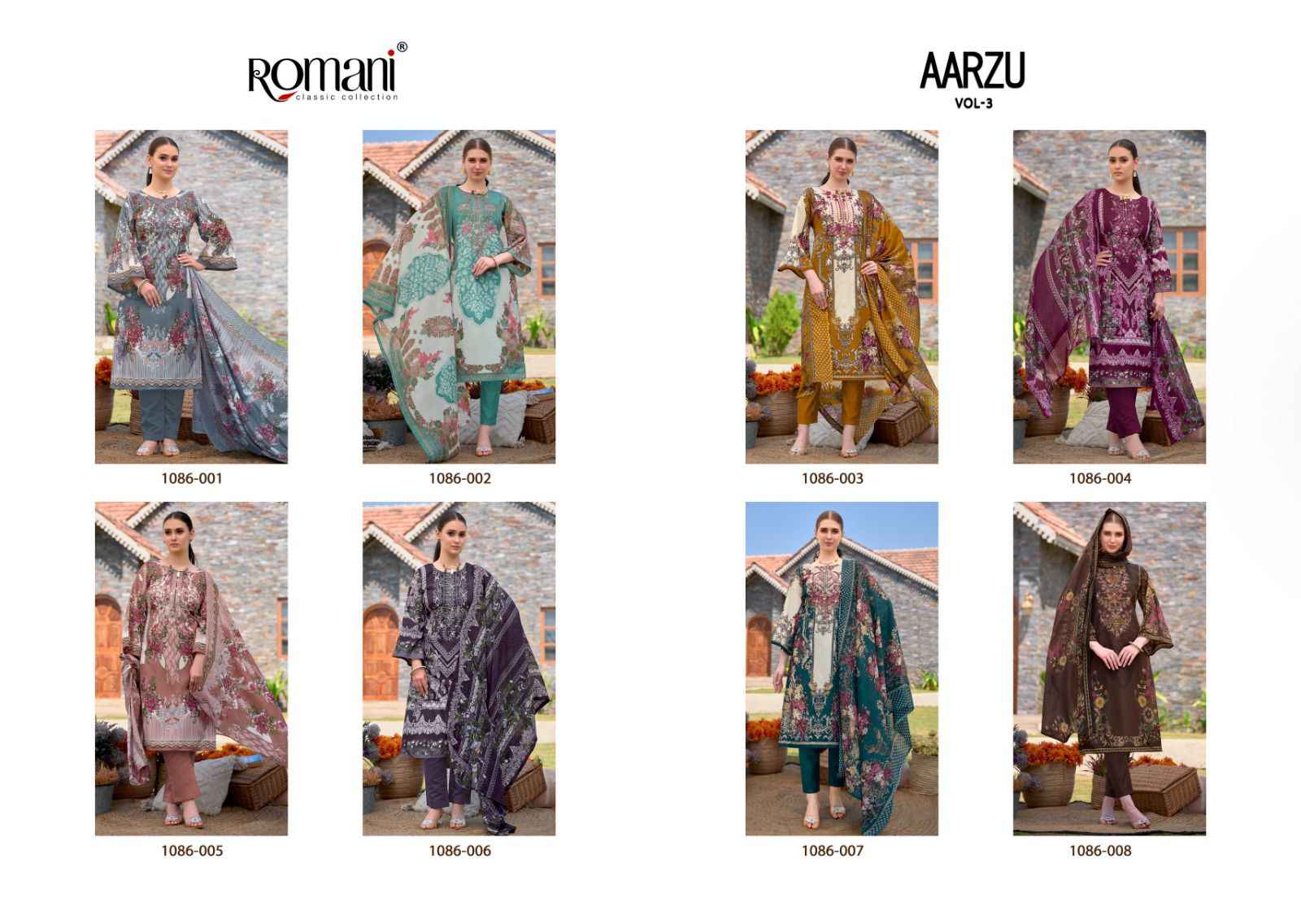 Romani Aarzu Vol-3 Cotton Dress Material (08 pcs Catalogue)