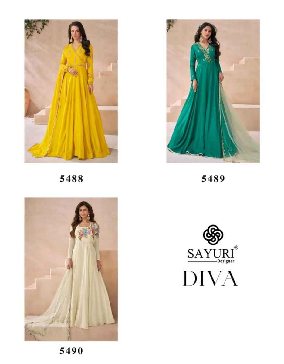 Sayuri Designer Diva Readymade Silk Dress 3 pcs Catalogue