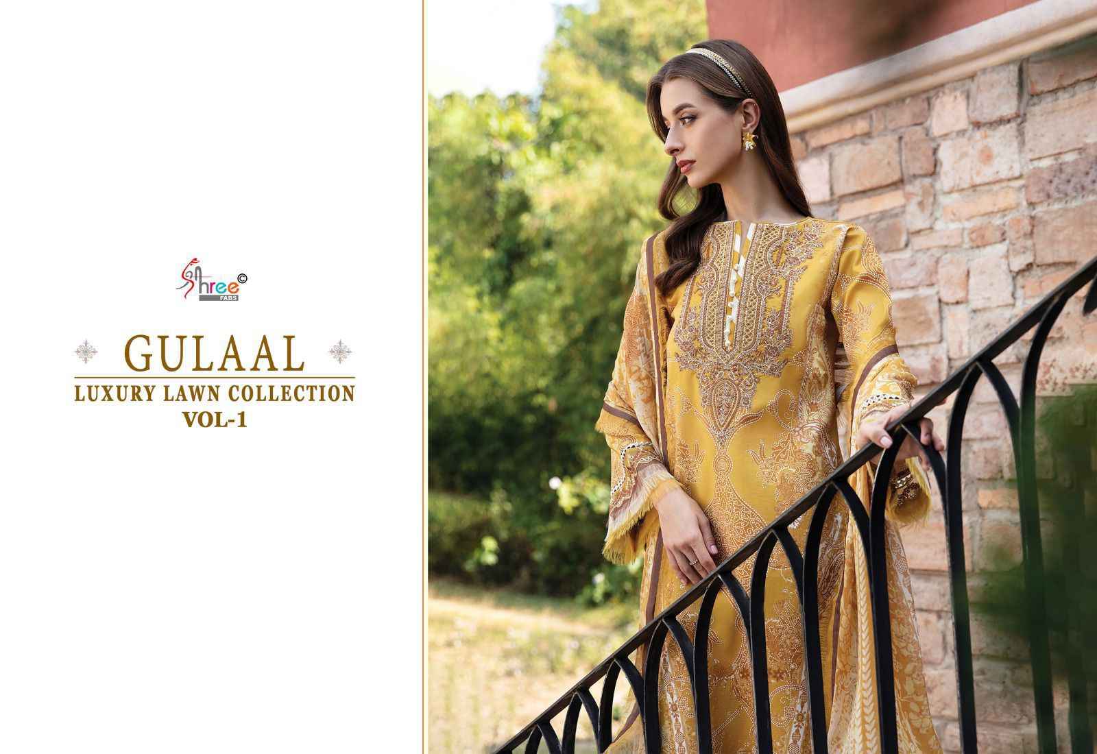 Shree Fab Gulaal Luxury Lawn Collection Vol-01 Dress Material (7 Pc catalog)