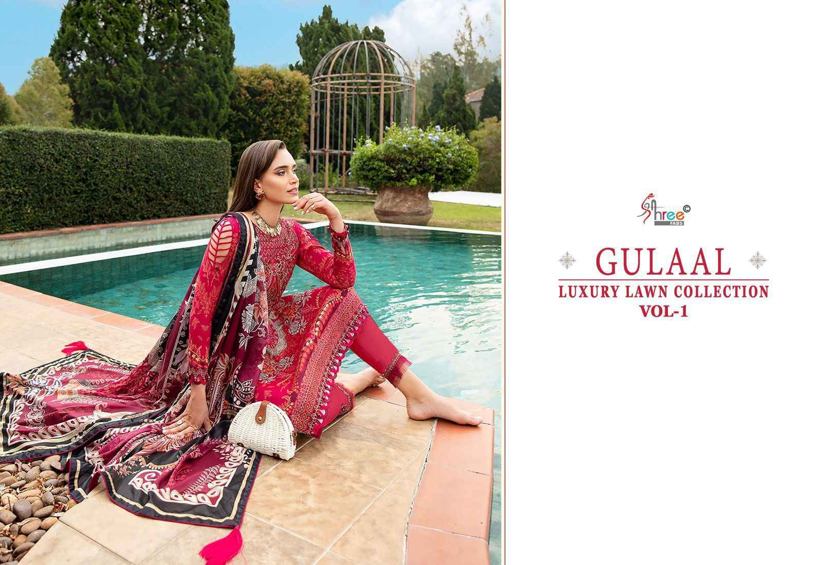 Shree Fab Gulaal Luxury Lawn Collection Vol-01 Dress Material (7 Pc catalog)
