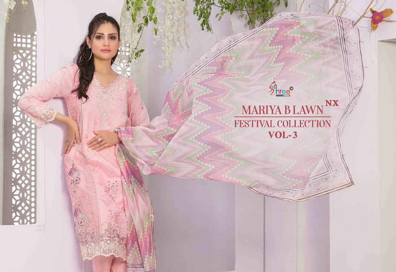 Shree Fab Mariya B Lawn Festival Collection Vol-3 NX Cotton Dress Material (4 pcs Catalogue)