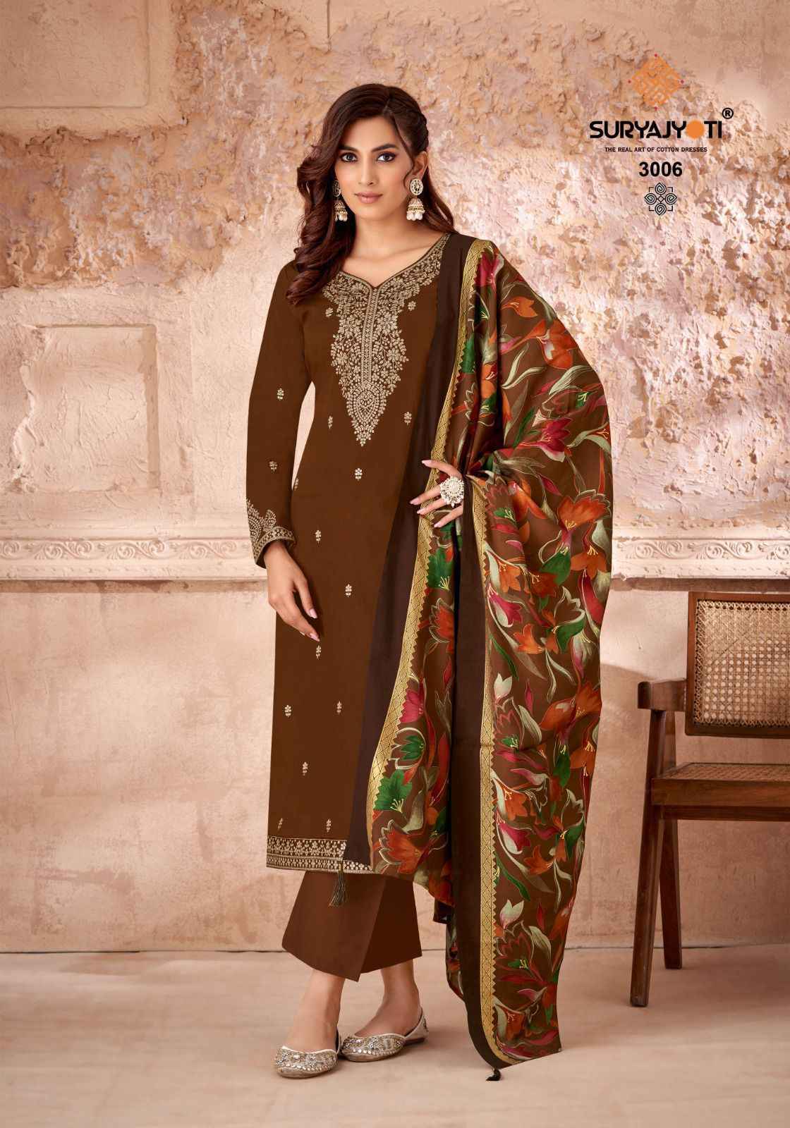 Suryajyori Pashan Vol-3 Jam Satin Dress Material (6 pcs Catalogue)