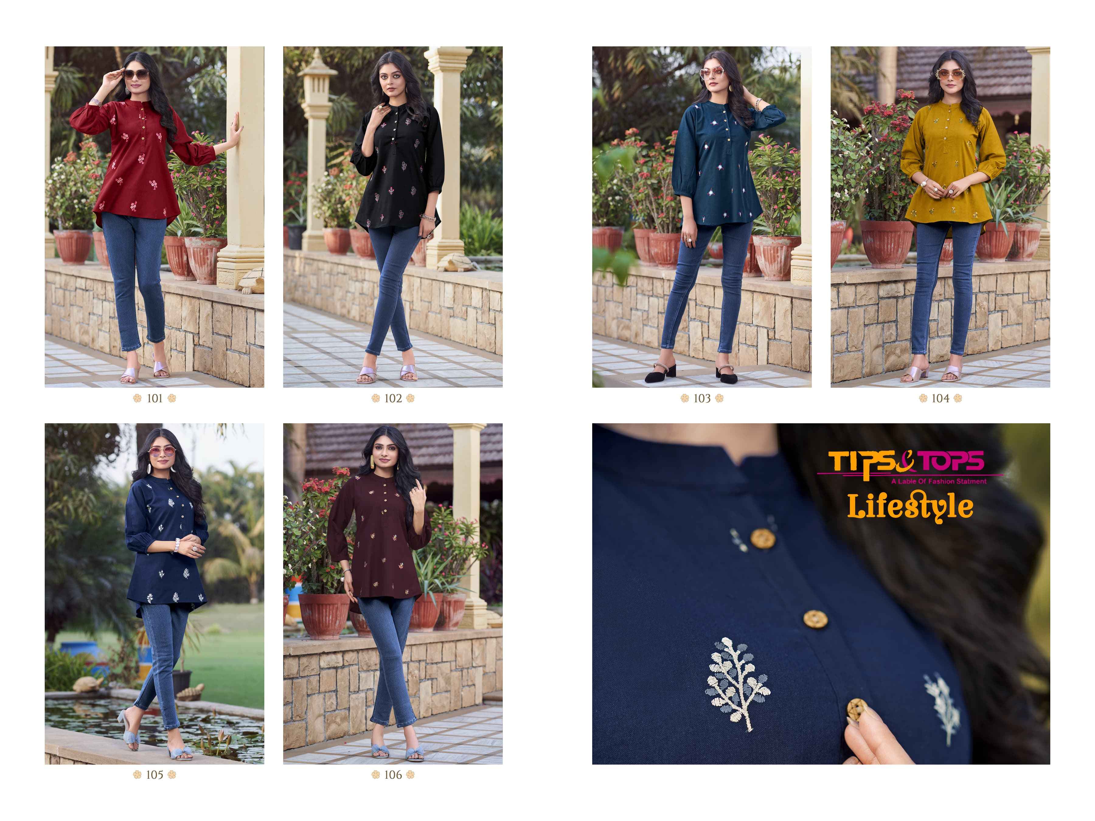 Tips & Tops Lifestyle Fancy Short Tops  (6 Pc Catalog)