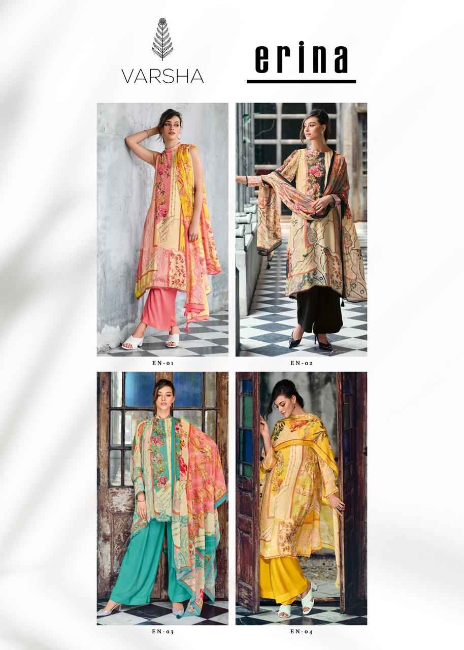 Varsha Erina Viscose Muslin Dress Material (4 Pc Cataloge)
