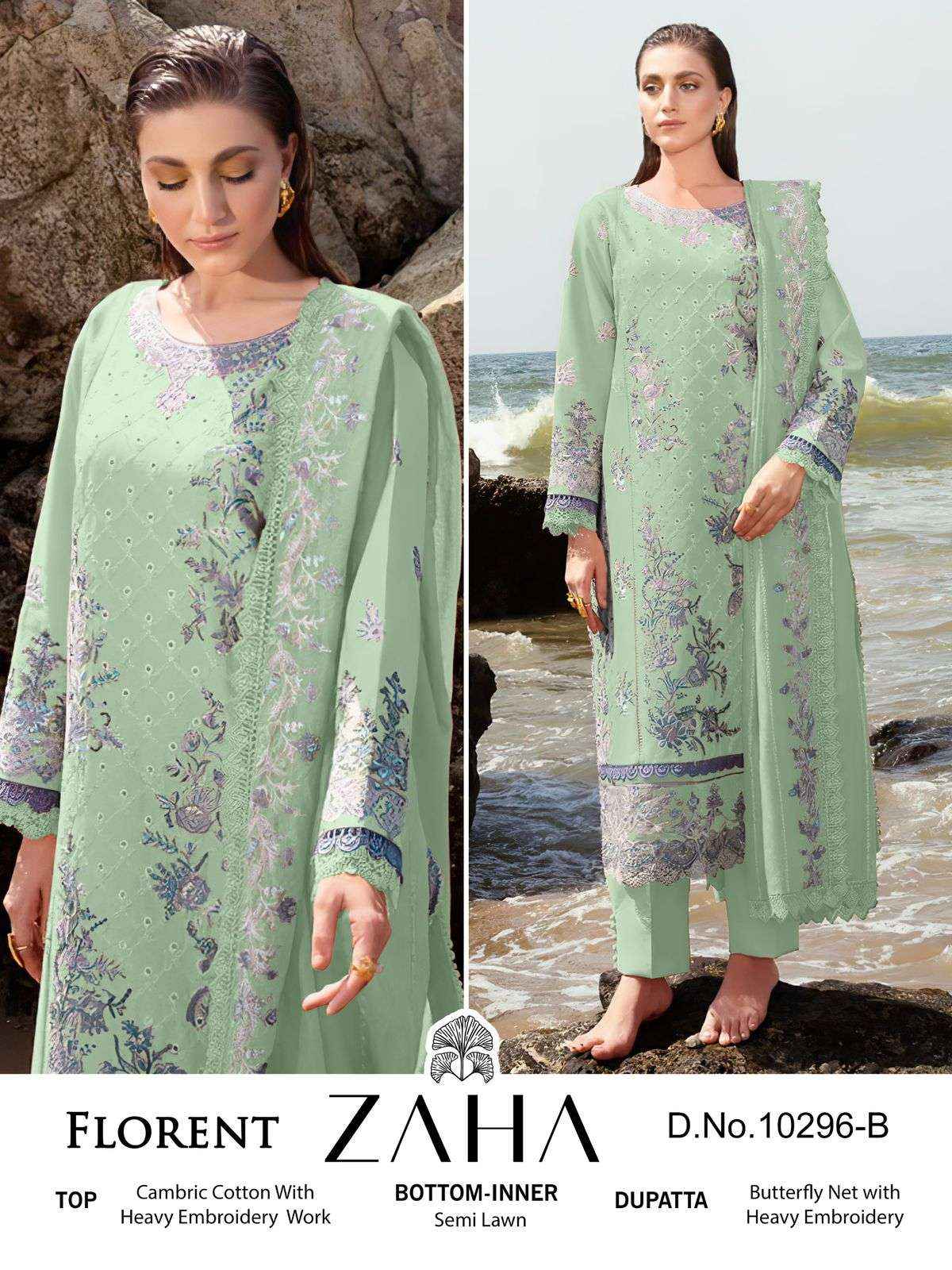 Zaha Florent Cambric Cotton Dress Material 4 pcs Catalogue