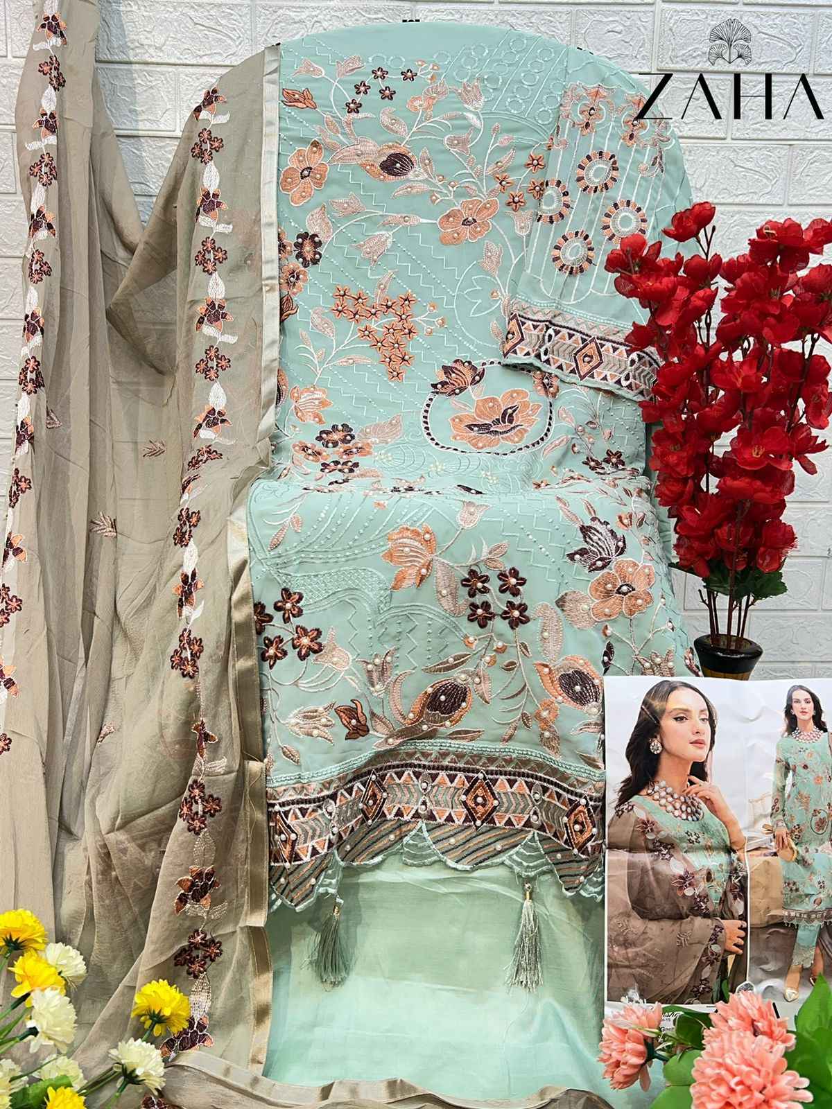 Zaha Ramsha Vol-15 Georgette Dress Material (4 pcs Catalogue)