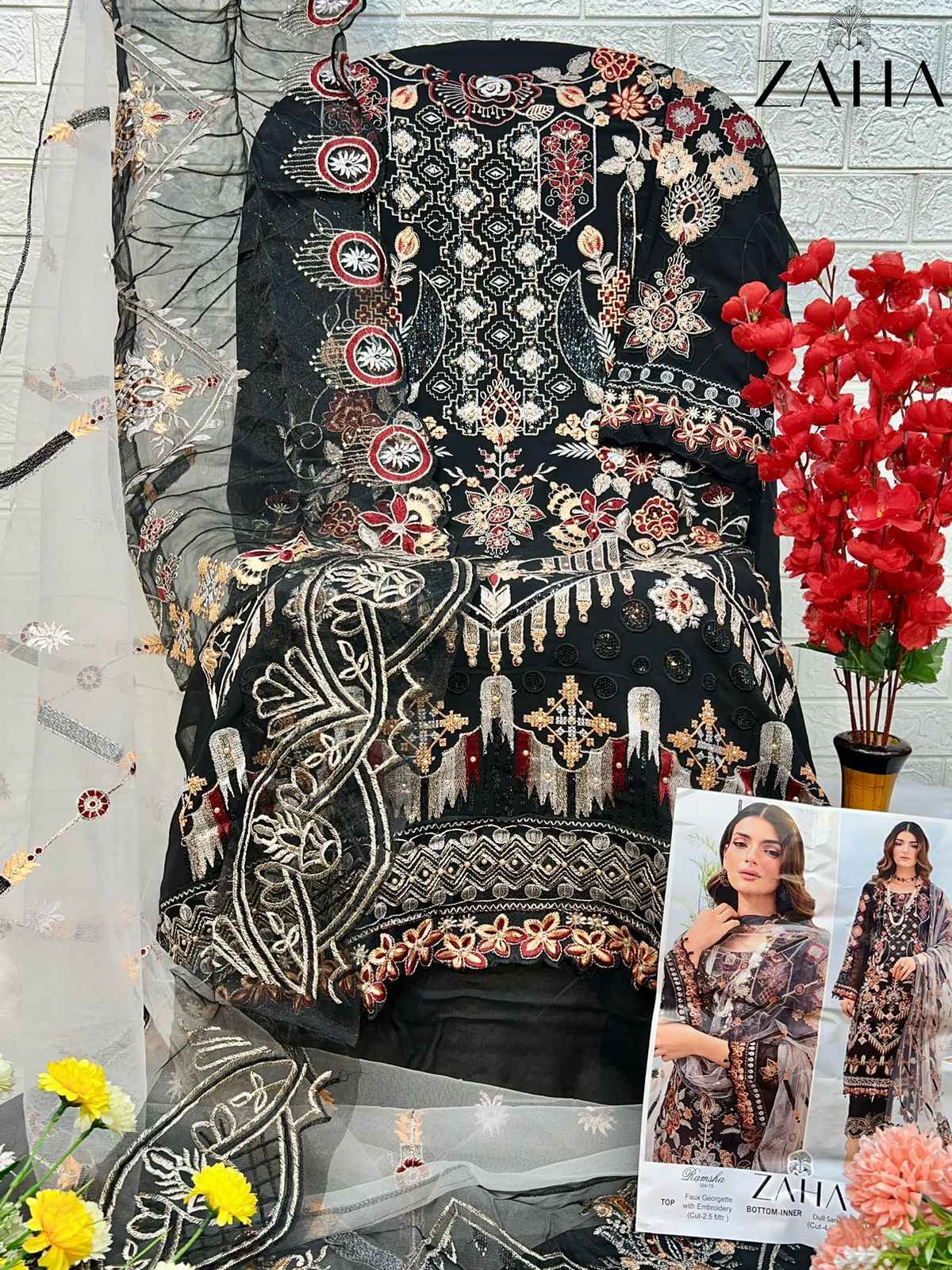 Zaha Ramsha Vol-15 Georgette Dress Material (4 pcs Catalogue)