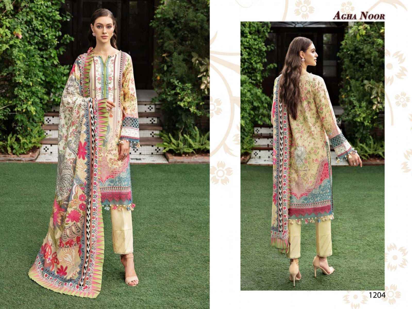 Agha Noor Luxury Lawn Collection Vol-12 Lawn Cotton Dress Material (6 pcs Cataloge)