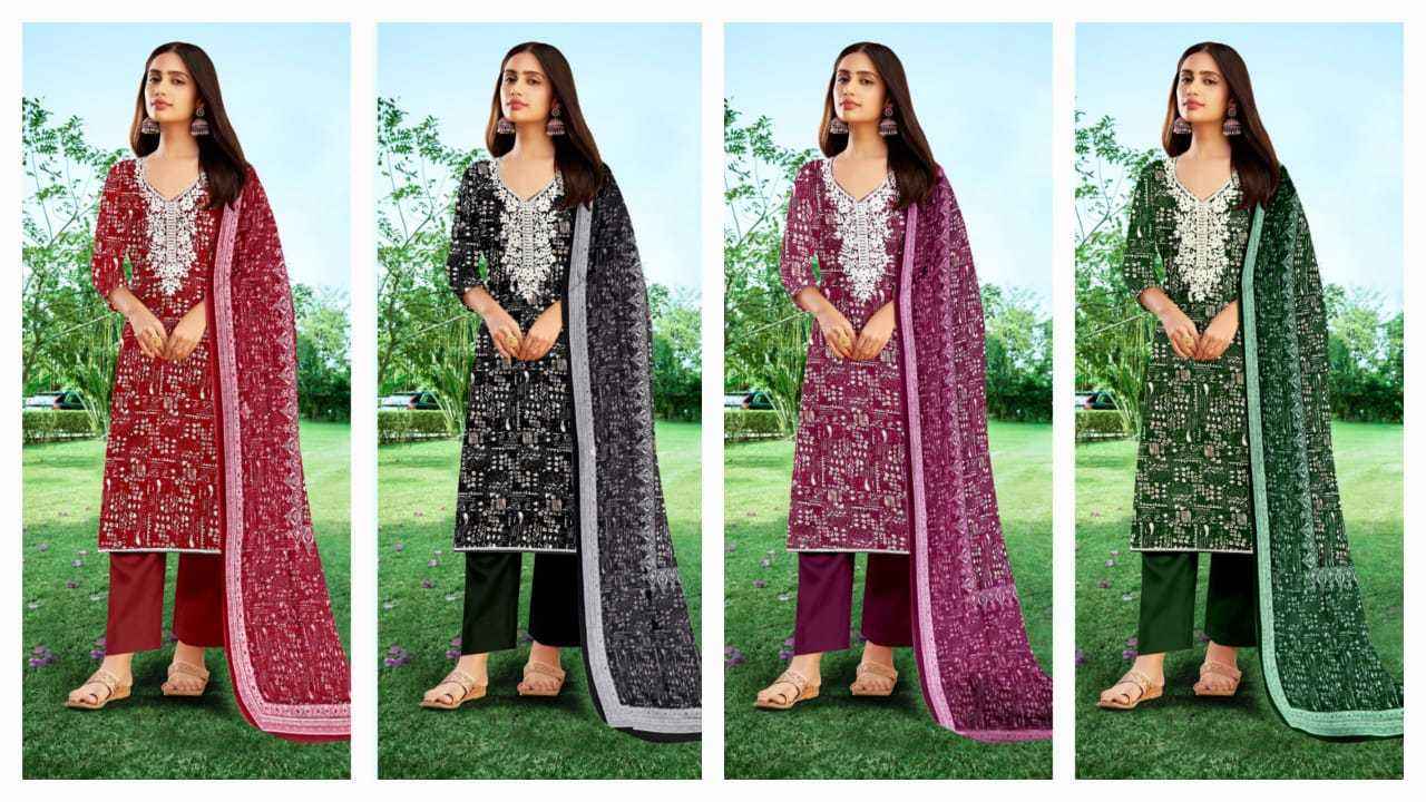 Azara Jasmin Pure Jaam Cotton Dress Material (4 pcs Catalogue)