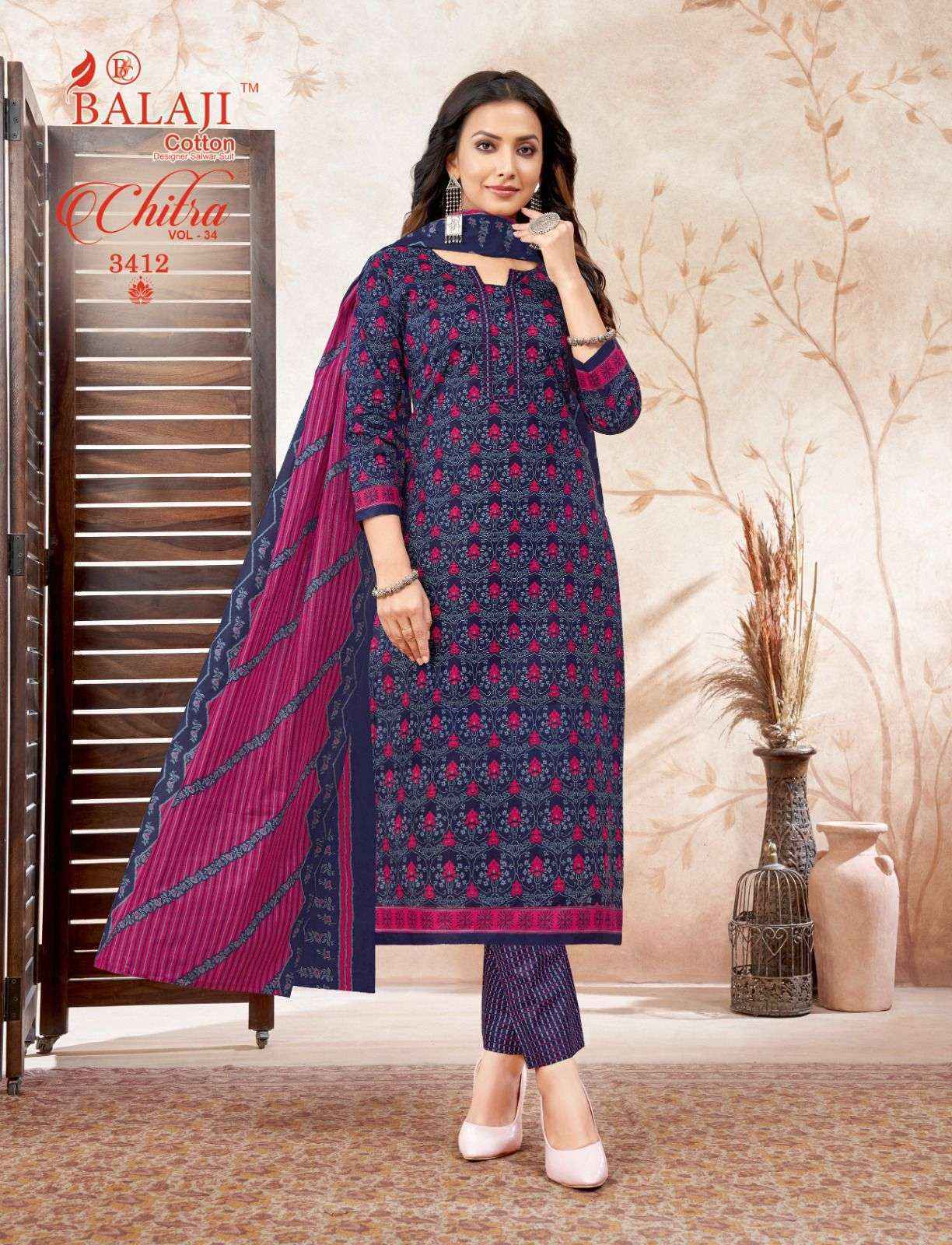 Balaji Chitra Vol 34 Cotton Dress Material 12 pcs Catalogue