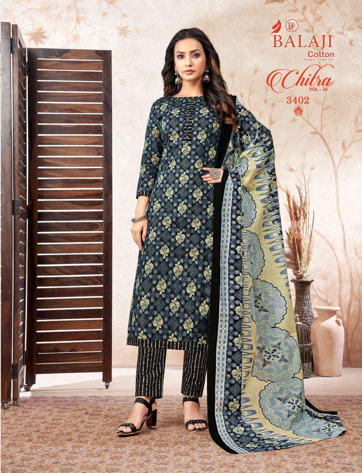 Balaji Chitra Vol 34 Cotton Dress Material 12 pcs Catalogue