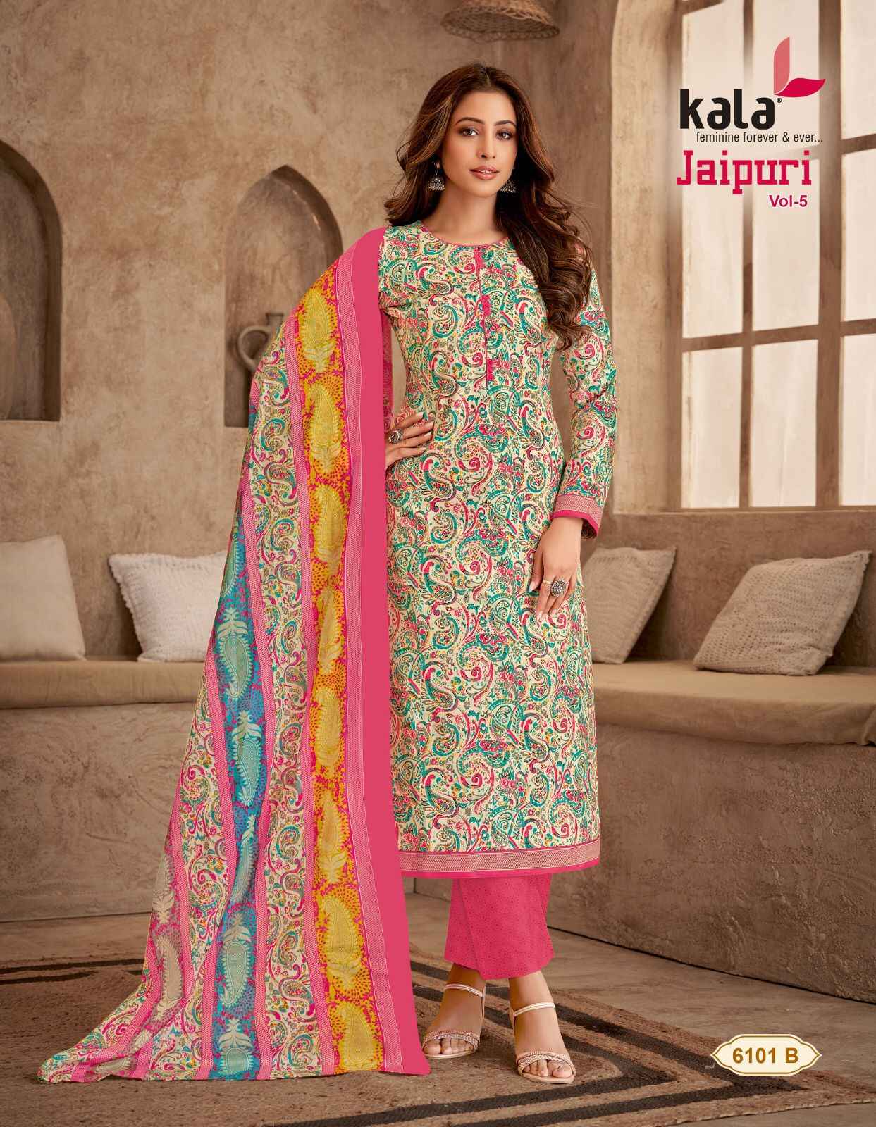Kala Jaipuri Vol-5 Cotton Dress Material (12 Pc Catalog)