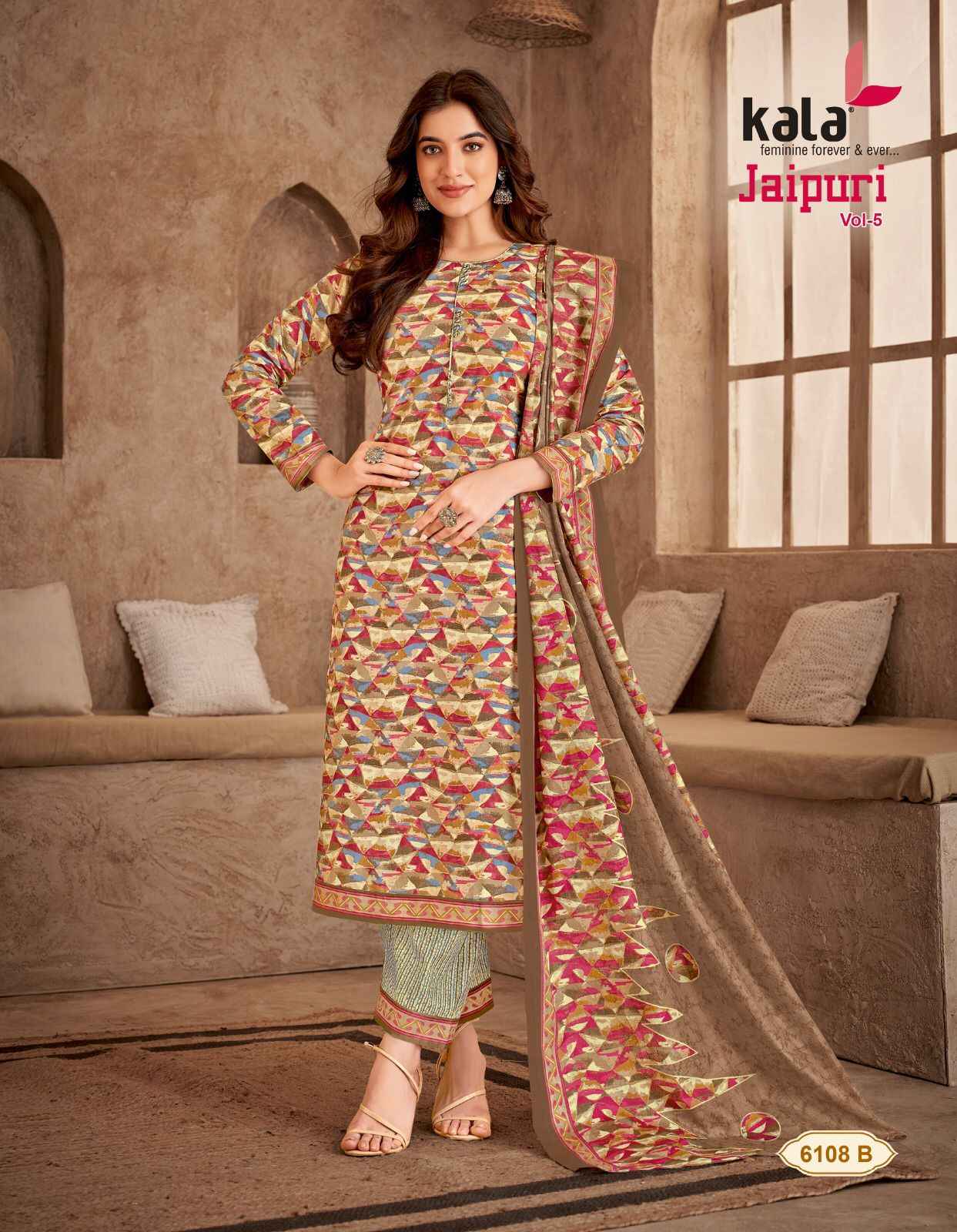 Kala Jaipuri Vol-5 Cotton Dress Material (12 Pc Catalog)