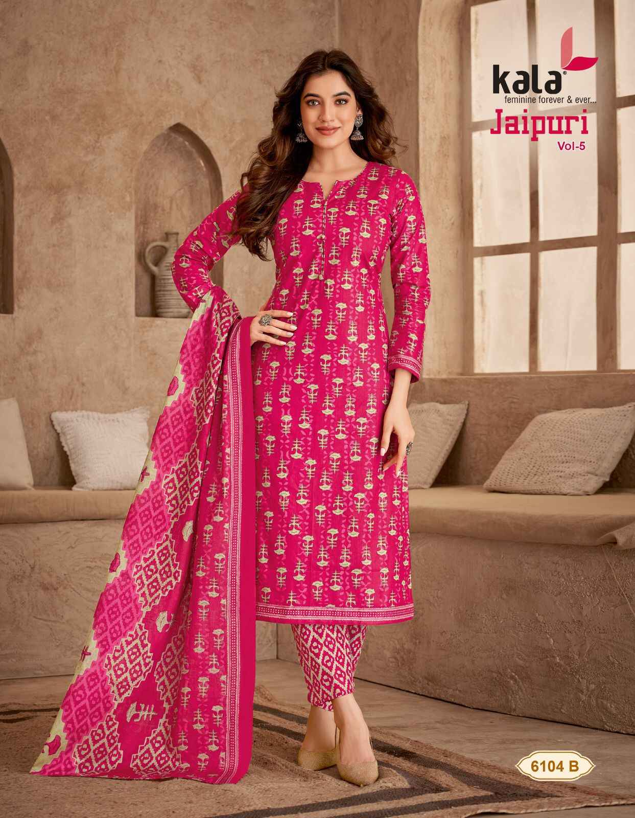 Kala Jaipuri Vol-5 Cotton Dress Material (12 Pc Catalog)