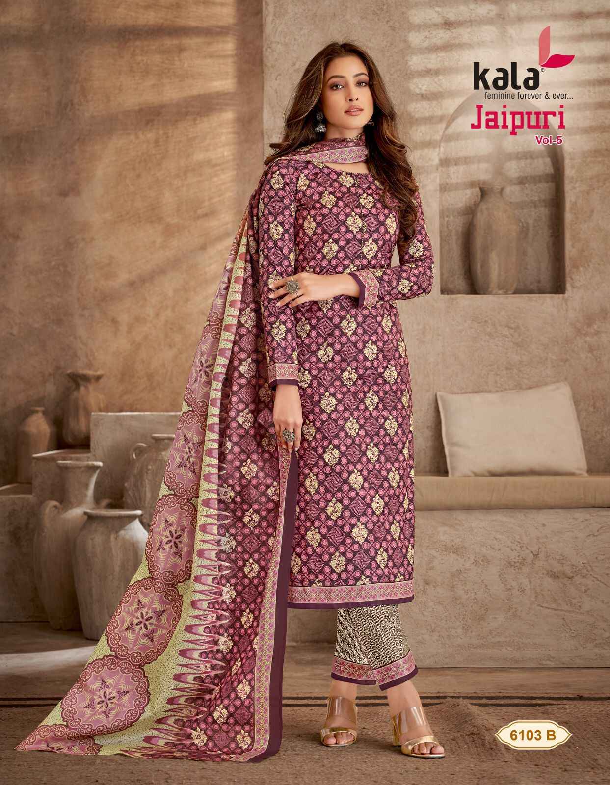 Kala Jaipuri Vol-5 Cotton Dress Material (12 Pc Catalog)