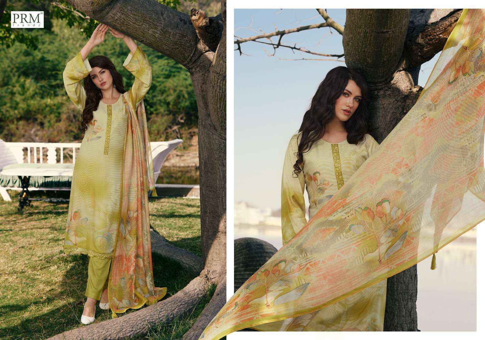 PRM Trendz Vouge Nafees Muslin Dress Material (8 pcs Catalogue)