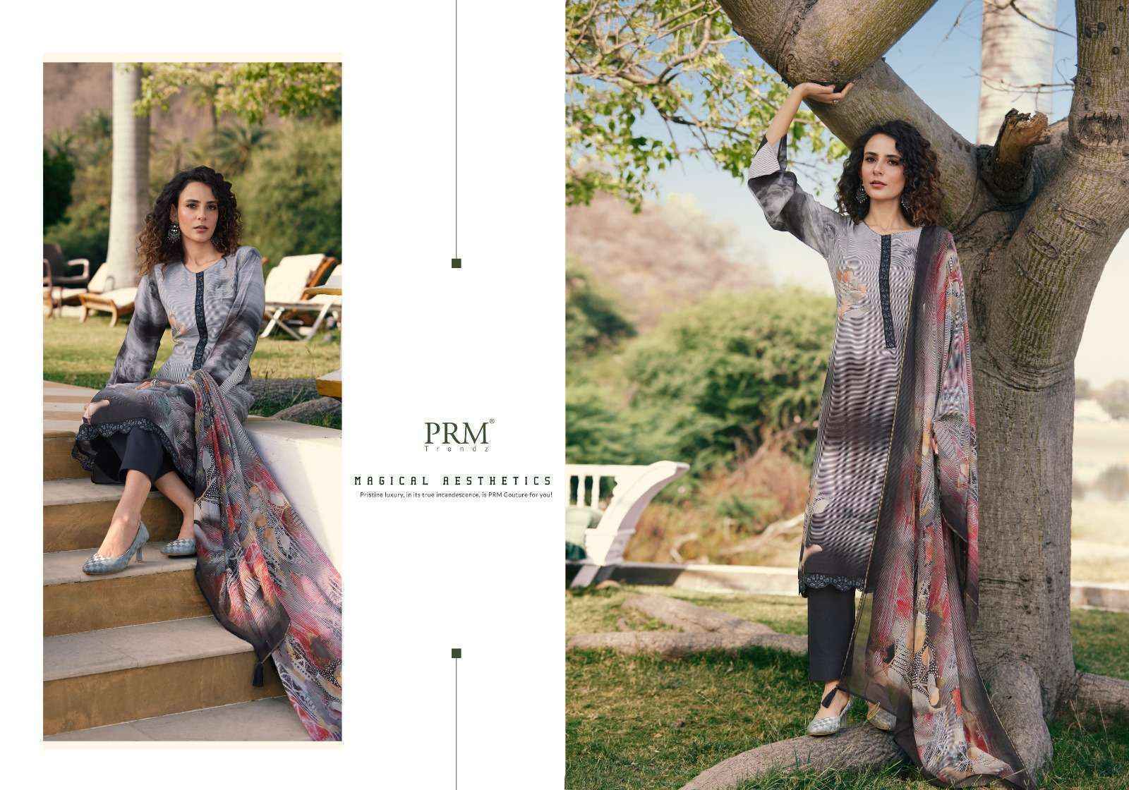 PRM Trendz Vouge Nafees Muslin Dress Material (8 pcs Catalogue)