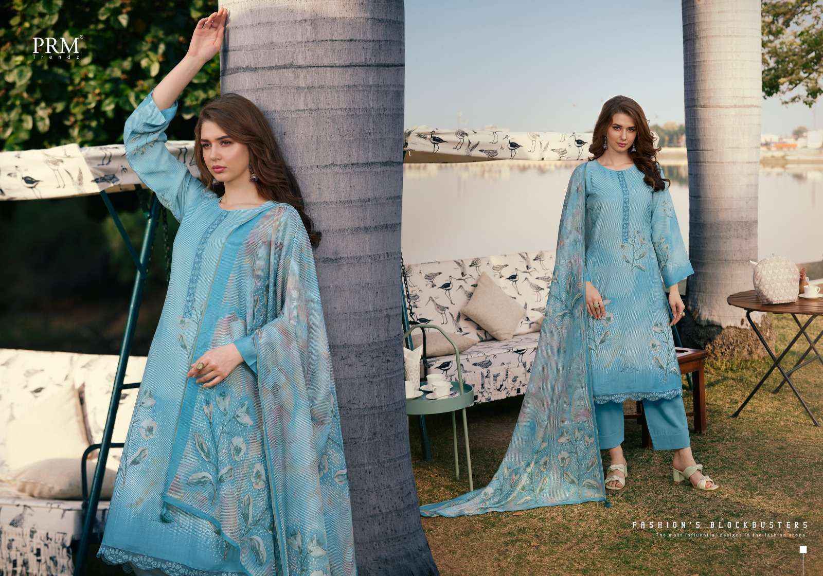 PRM Trendz Vouge Nafees Muslin Dress Material (8 pcs Catalogue)
