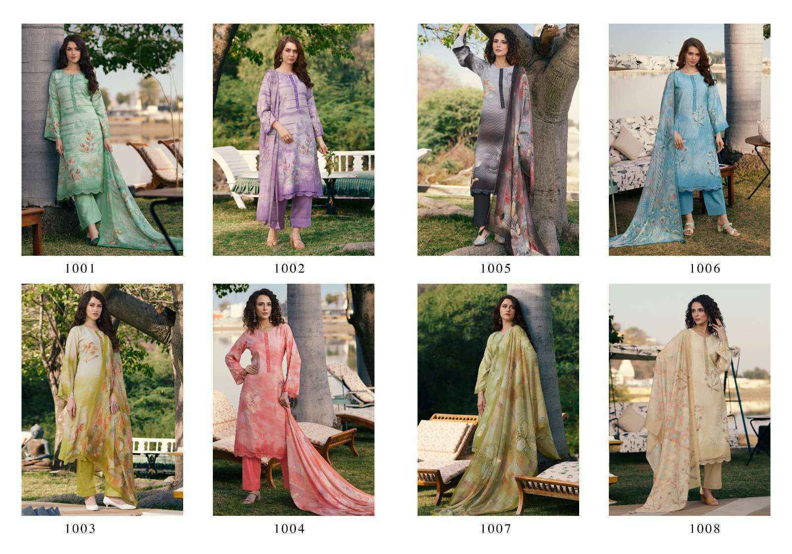 PRM Trendz Vouge Nafees Muslin Dress Material (8 pcs Catalogue)