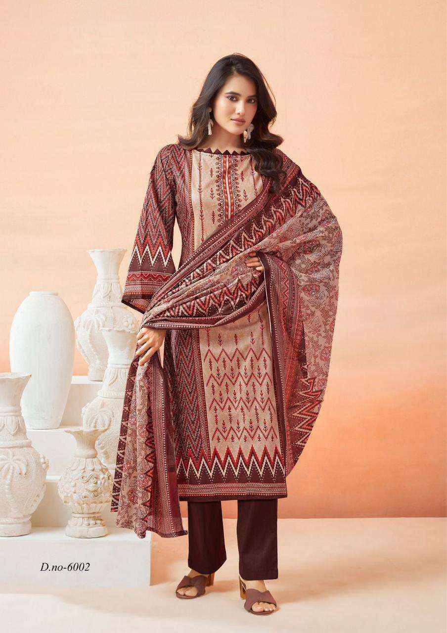 Saanvi Trends Bin Saeed Mahnoor Vol-6 Lawn Cotton Dress Material (6 pcs Catalogue)