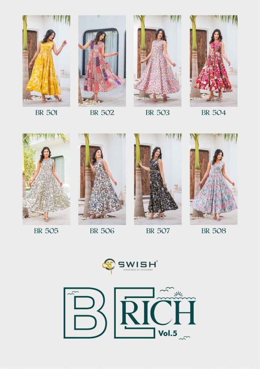 Swish Be Rich Vol 5 Rayon Kurti 8 pcs Catalogue