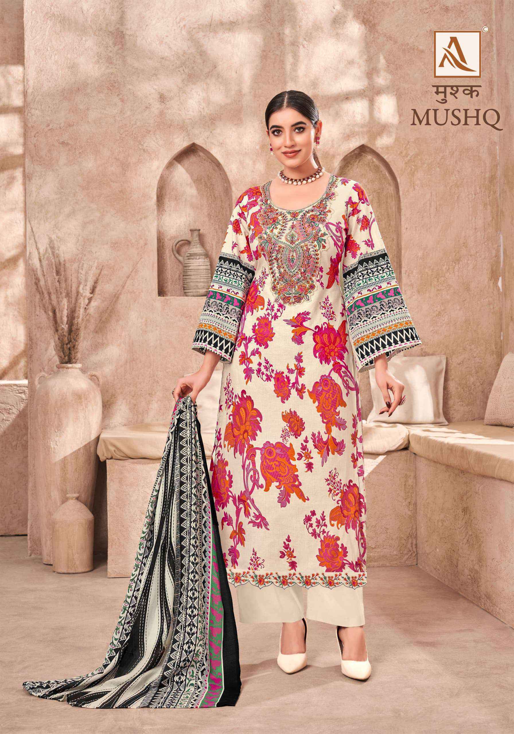 Alok Mushq Cambric Cotton Dress Material (8 pcs Catalogue)