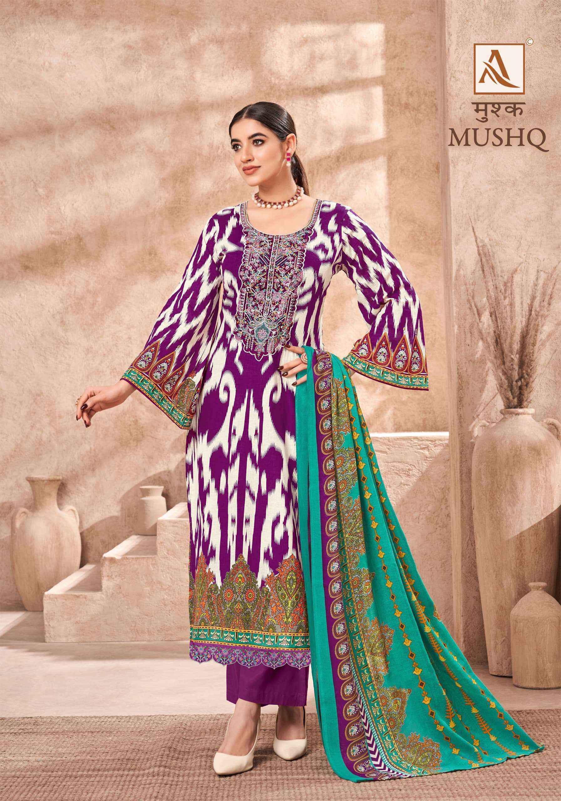Alok Mushq Cambric Cotton Dress Material (8 pcs Catalogue)