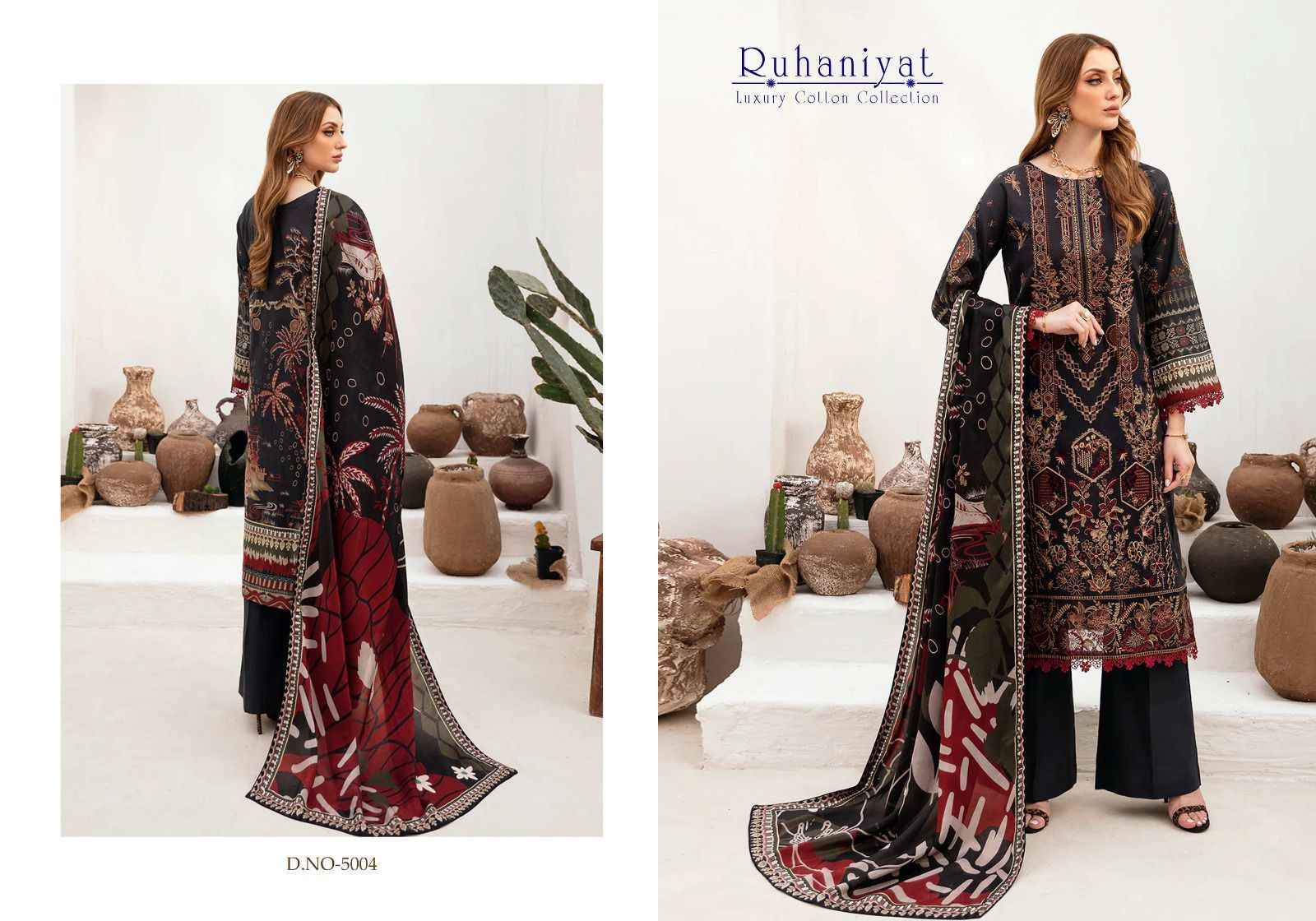 Asifa Nabeel Ruhaniyat Vol-5 Cotton Dress Material (6 pcs Catalogue)