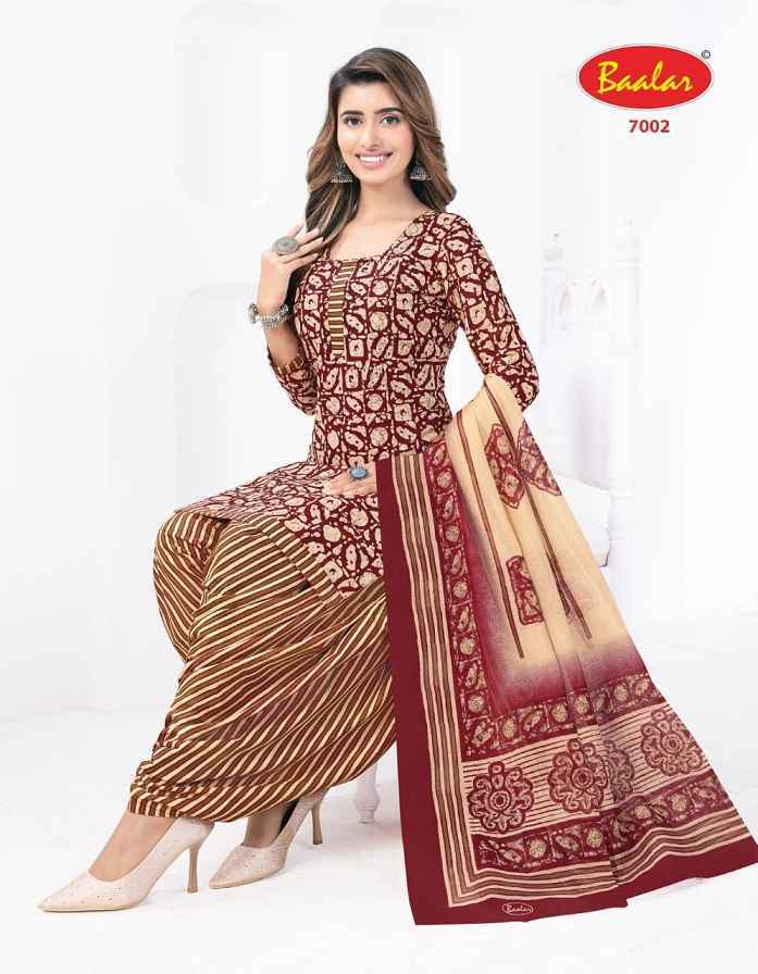 Baalar Crystal patiyala Vol-7 Cotton Dress Material (15 pcs Catalogue)