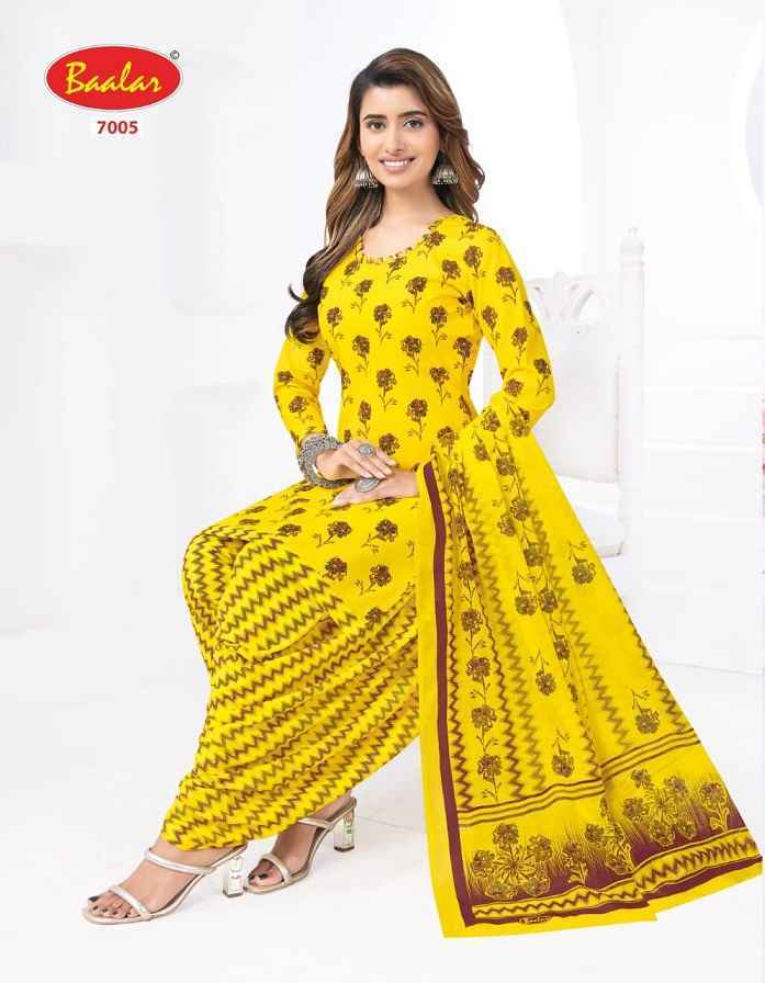 Baalar Crystal patiyala Vol-7 Cotton Dress Material (15 pcs Catalogue)