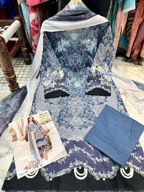 Cosmos Noor Digital Lawn  Collection 2024  Readymade Suit (8 Pc Catalog)