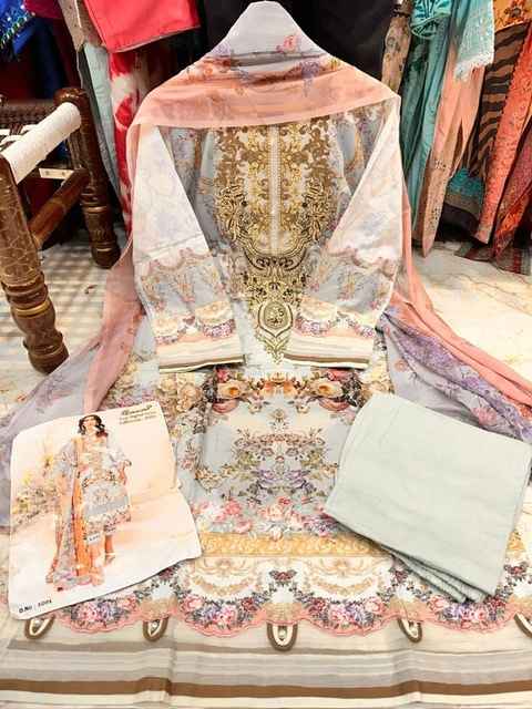 Cosmos Noor Digital Lawn  Collection 2024  Readymade Suit (8 Pc Catalog)