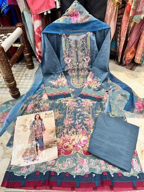Cosmos Noor Digital Lawn  Collection 2024  Readymade Suit (8 Pc Catalog)