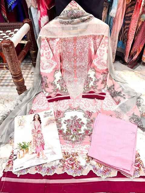 Cosmos Noor Digital Lawn  Collection 2024  Readymade Suit (8 Pc Catalog)