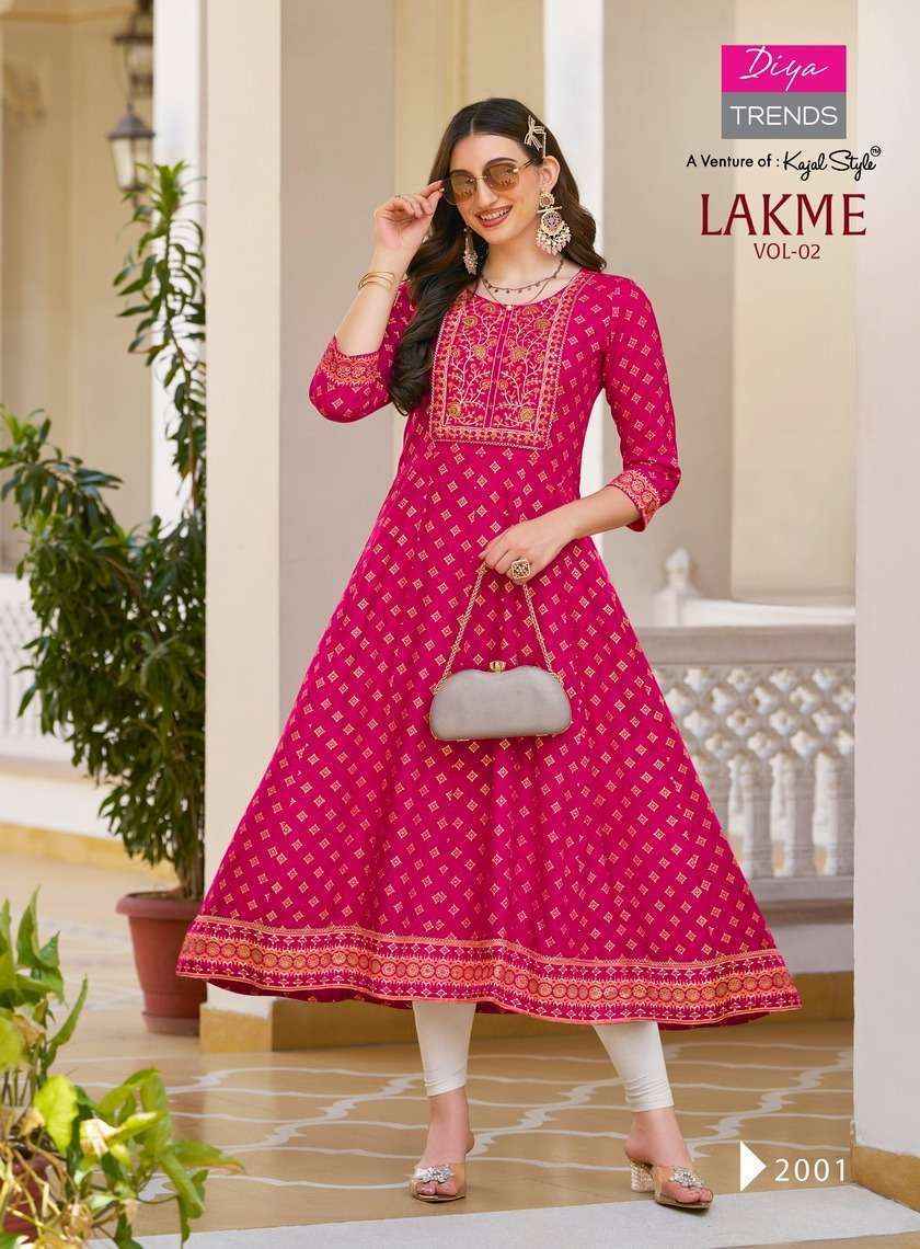 Diya Trends Lakme Vol-2 Rayon Kurti (8 pcs Catalogue)