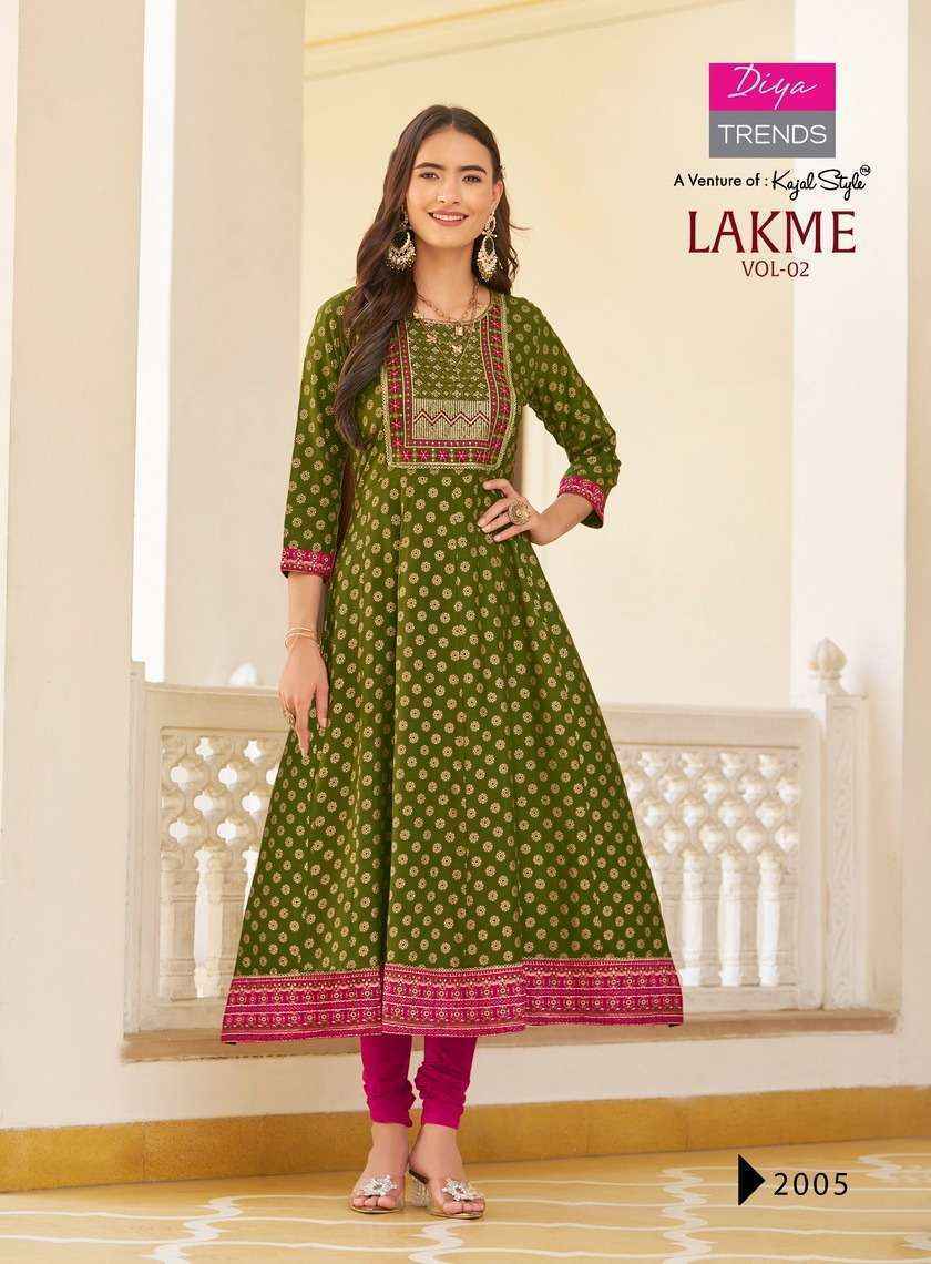 Diya Trends Lakme Vol-2 Rayon Kurti (8 pcs Catalogue)