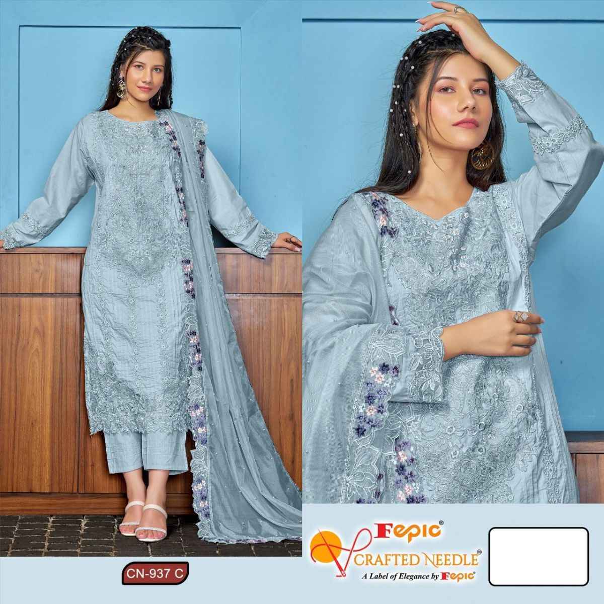 みふた、着物リメイク　リボン付きチュニック【719】青ラメ【720】黒ラメ Fepic Rosemeen CN 937 Cambric Readymade Suit Wholesale Online Mumbai
