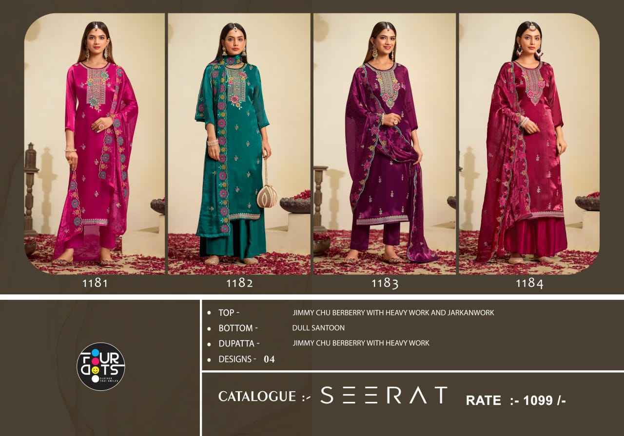 Fourdots Seerat Jimmy Chu Berberry Dress Material (4 pcs Catalogue)