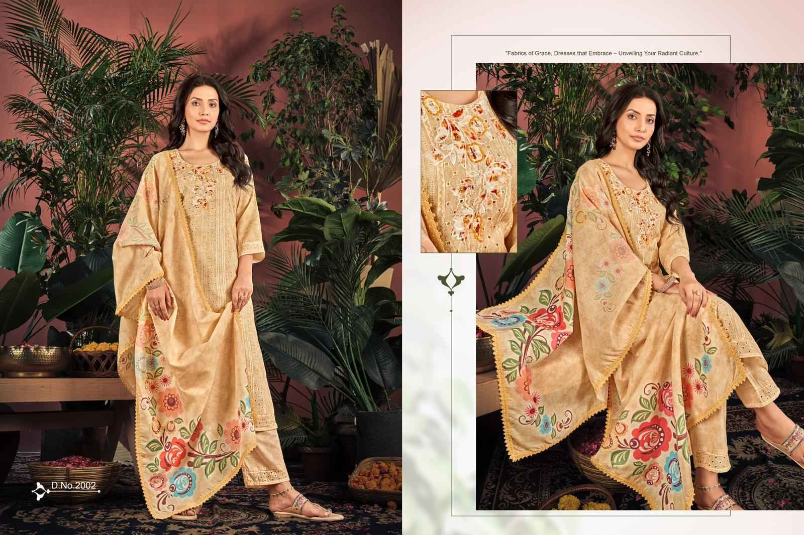 Isavasyam Cotton Chikan Applique Readymade Suit (6 pcs Catalogue)