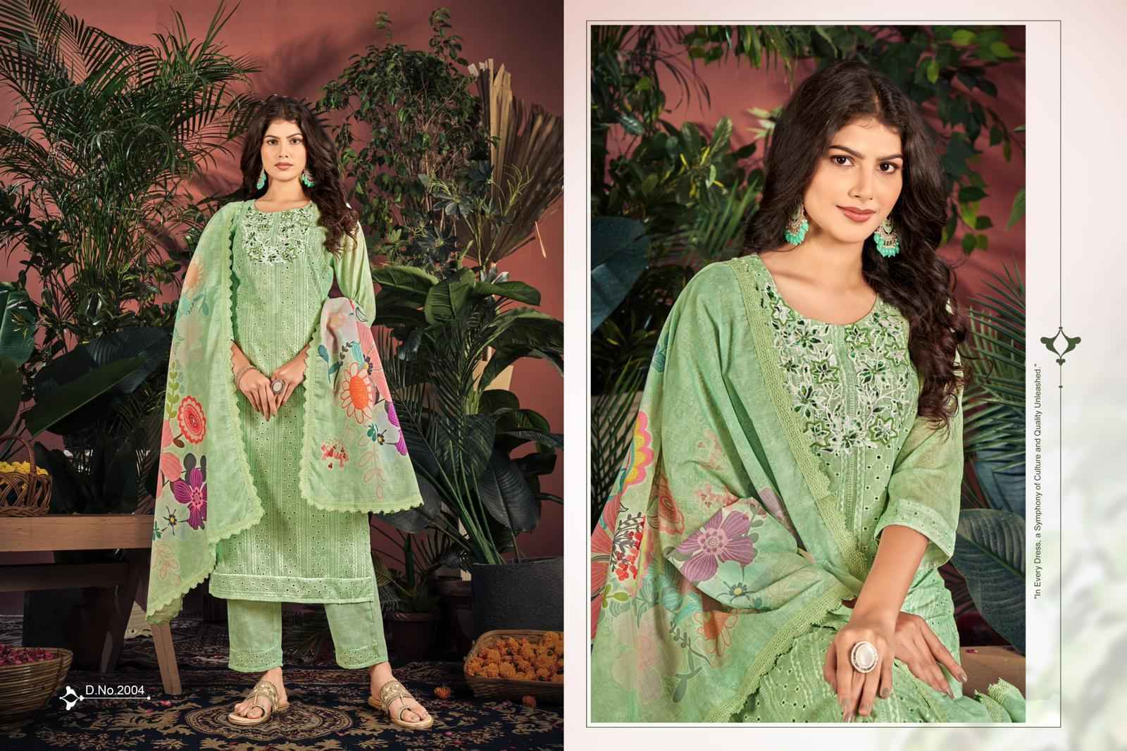 Isavasyam Cotton Chikan Applique Readymade Suit (6 pcs Catalogue)