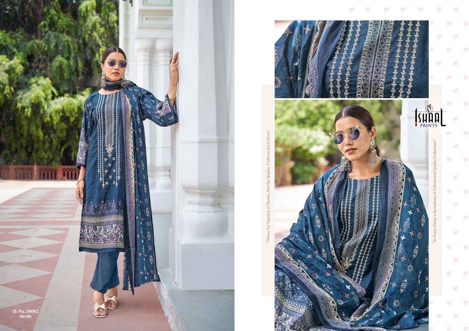 Ishaal Embroidered Vol-10 Lawn Dress Material (10 pcs Catalogue)